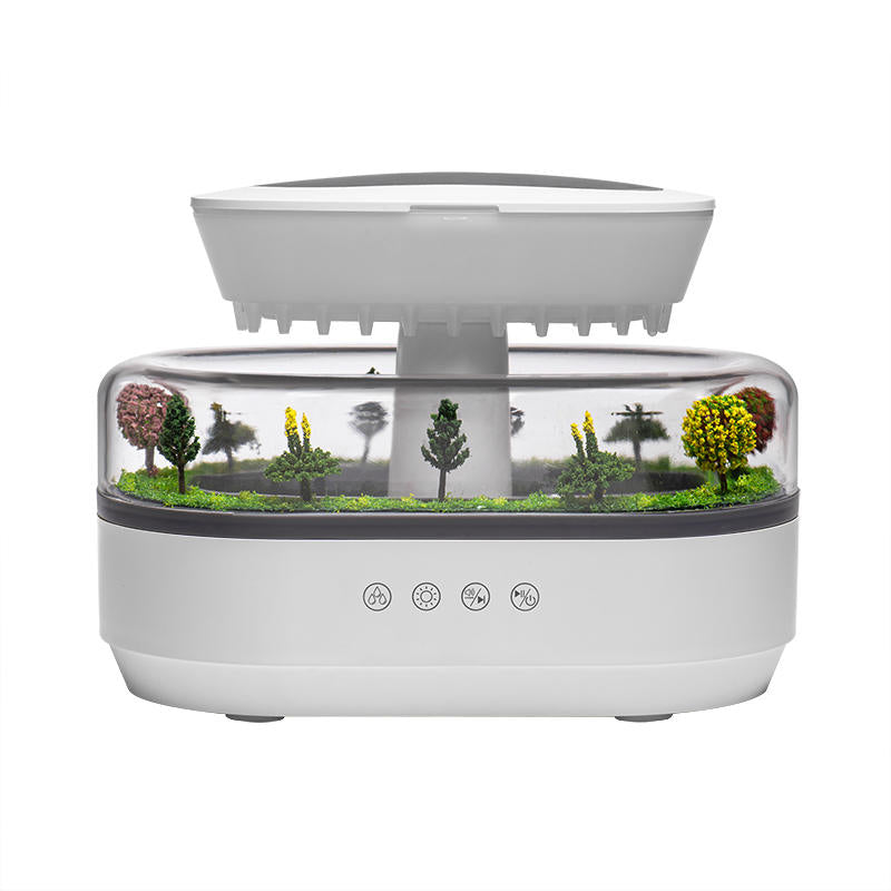Misthaus Rainfall Humidifier &mdash; clean studio shot showing the hand-arranged forest base